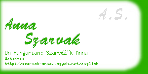 anna szarvak business card